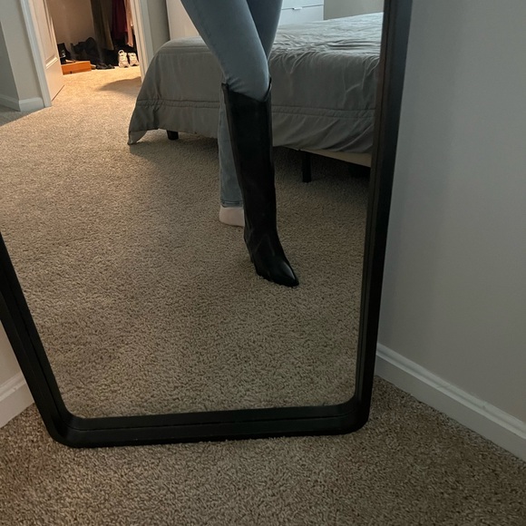 Black Leather Knee-High Boots - Picture 6 of 6